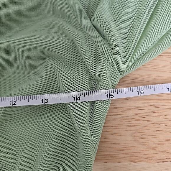 NWT Hello Molly Women’s Green Ruched Balloon Sleeve Bodycon Dress Size‎ Large - Picture 6 of 13